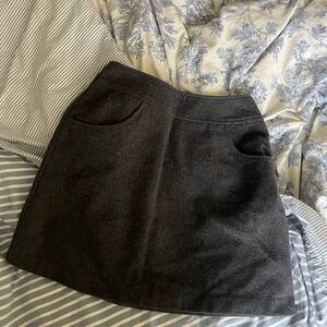 Express dark grey wool mini skirt